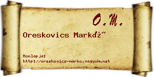 Oreskovics Markó névjegykártya